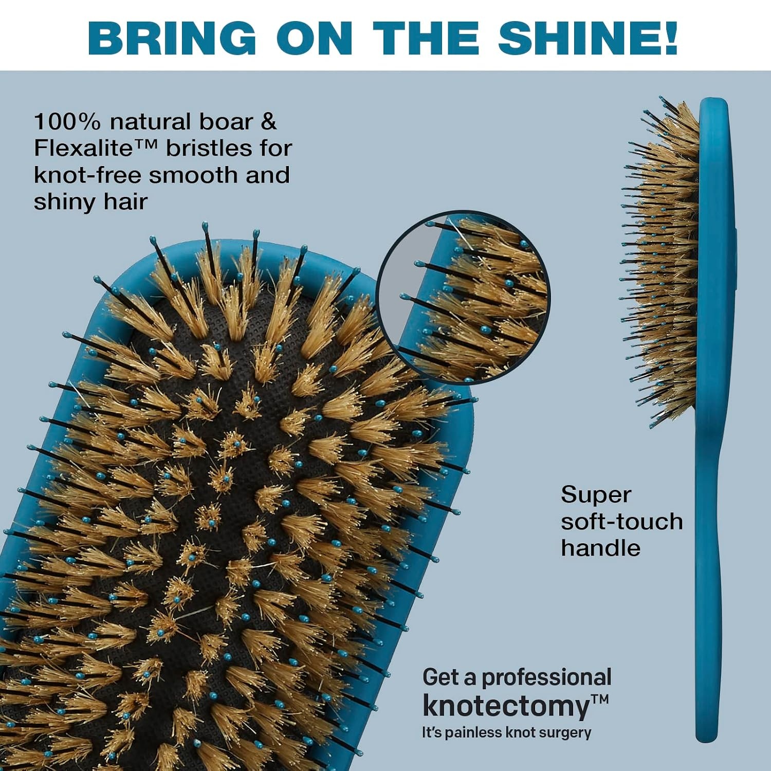image:imageThe Knot Dr for Conair Pro Style Booster Porcupine Cushion HairbrushBlue