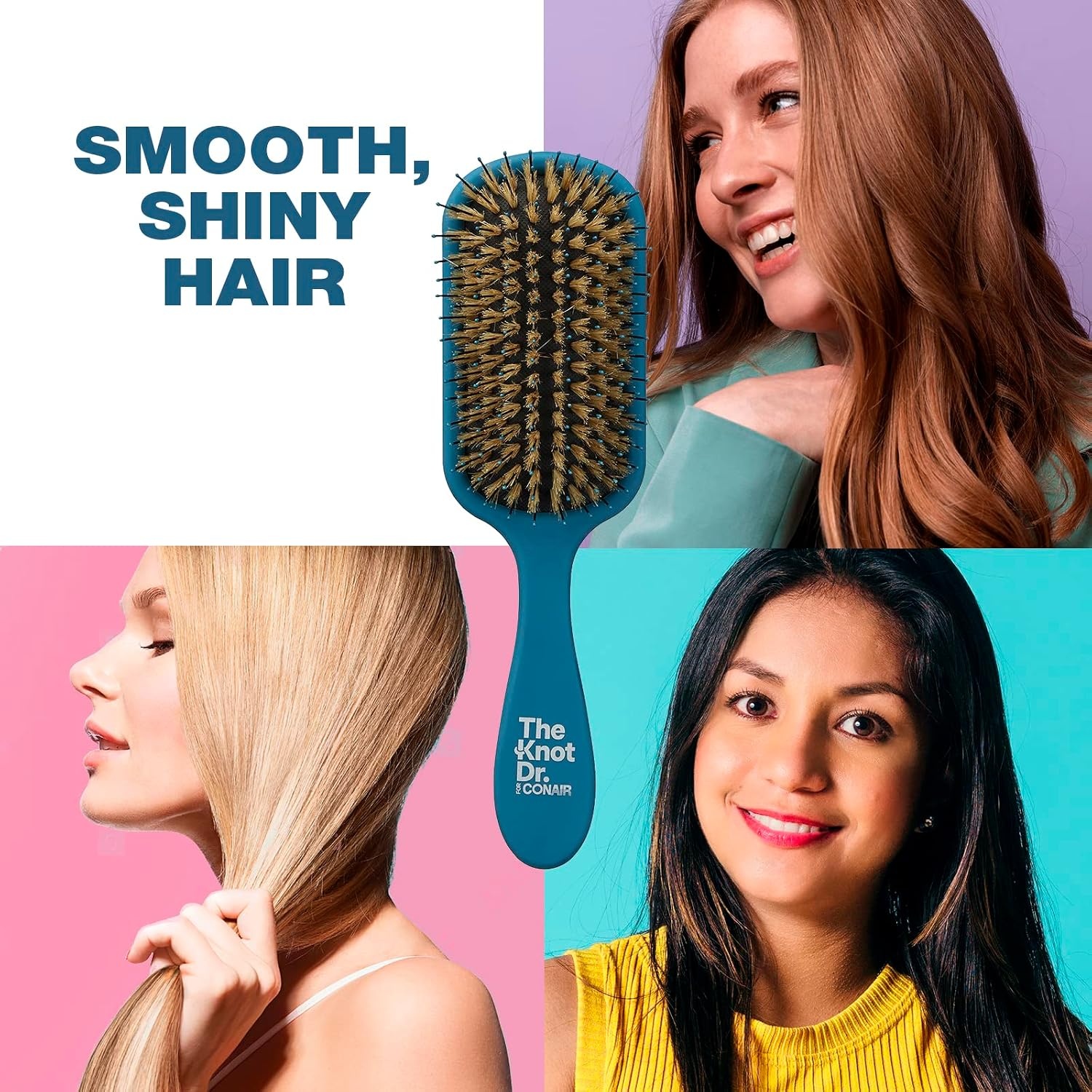 image:imageThe Knot Dr for Conair Pro Style Booster Porcupine Cushion HairbrushBlue