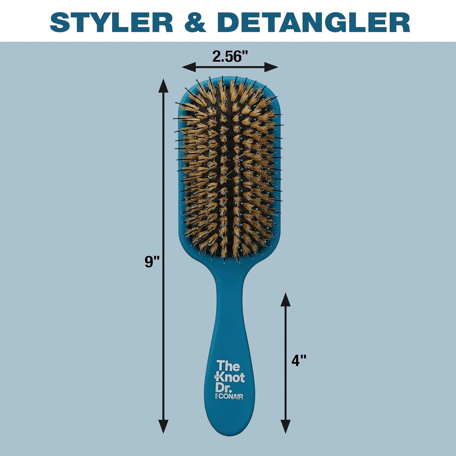 image:imageThe Knot Dr for Conair Pro Style Booster Porcupine Cushion HairbrushBlue
