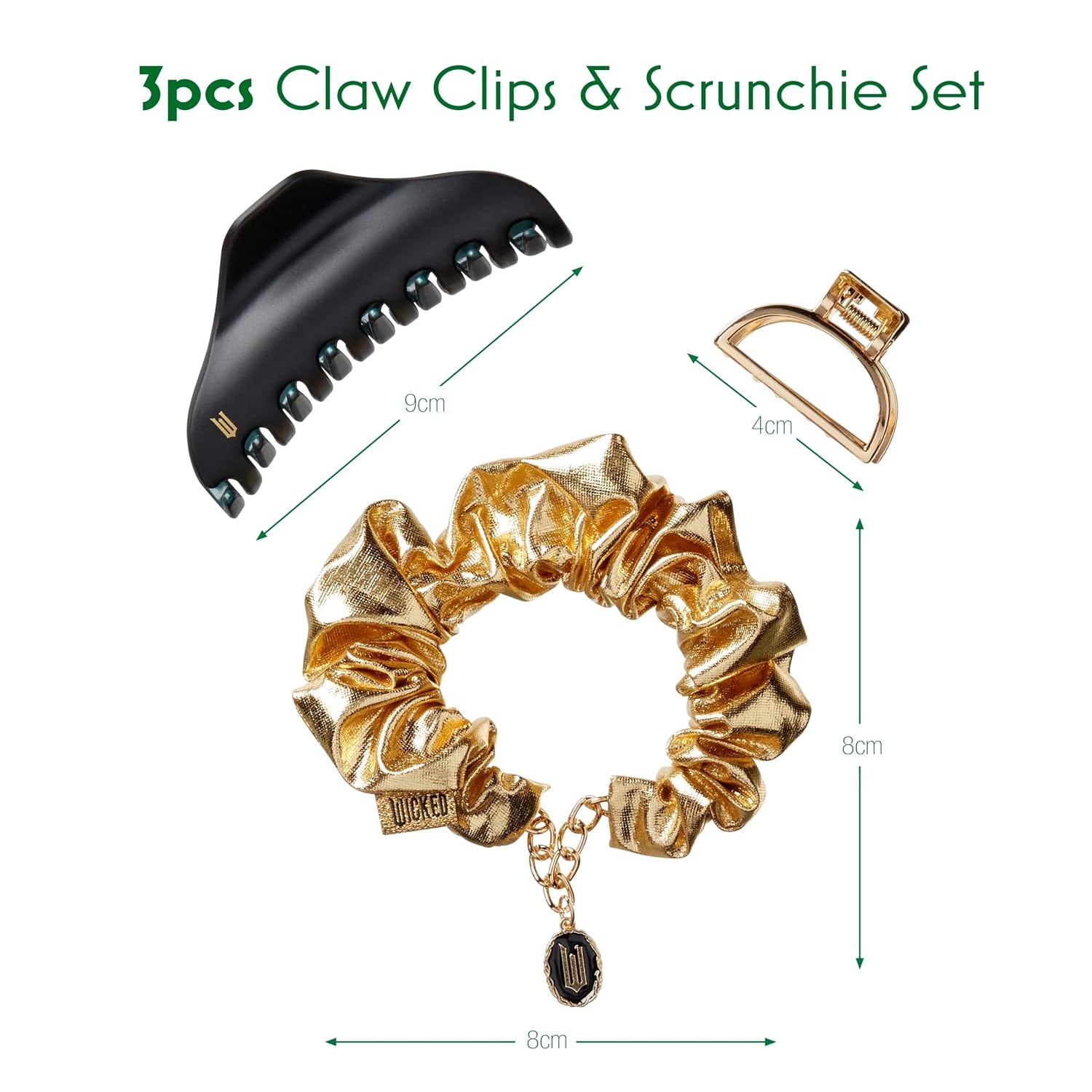 image:imageWicked 3PK Claw Clip amp Bow Barrette set hair clips gift box hair clips for women gifts for her hair accessories Scunci by ConairEmerald City Green