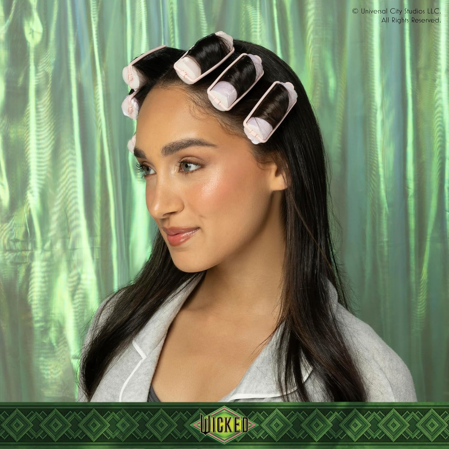 image:imageWicked Elphaba 6PK Satin Rollers hair rollers foam rollers heatless hair curlers Scunci by ConairElphaba Black