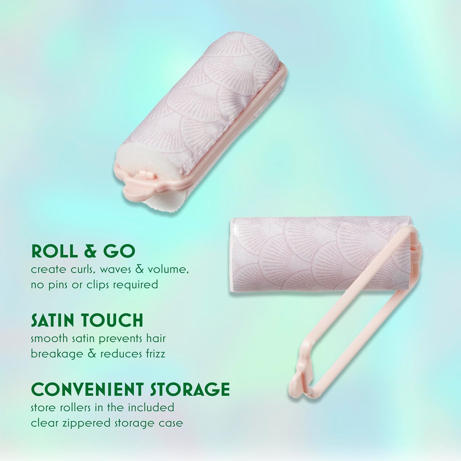 image:imageWicked Elphaba 6PK Satin Rollers hair rollers foam rollers heatless hair curlers Scunci by ConairElphaba Black