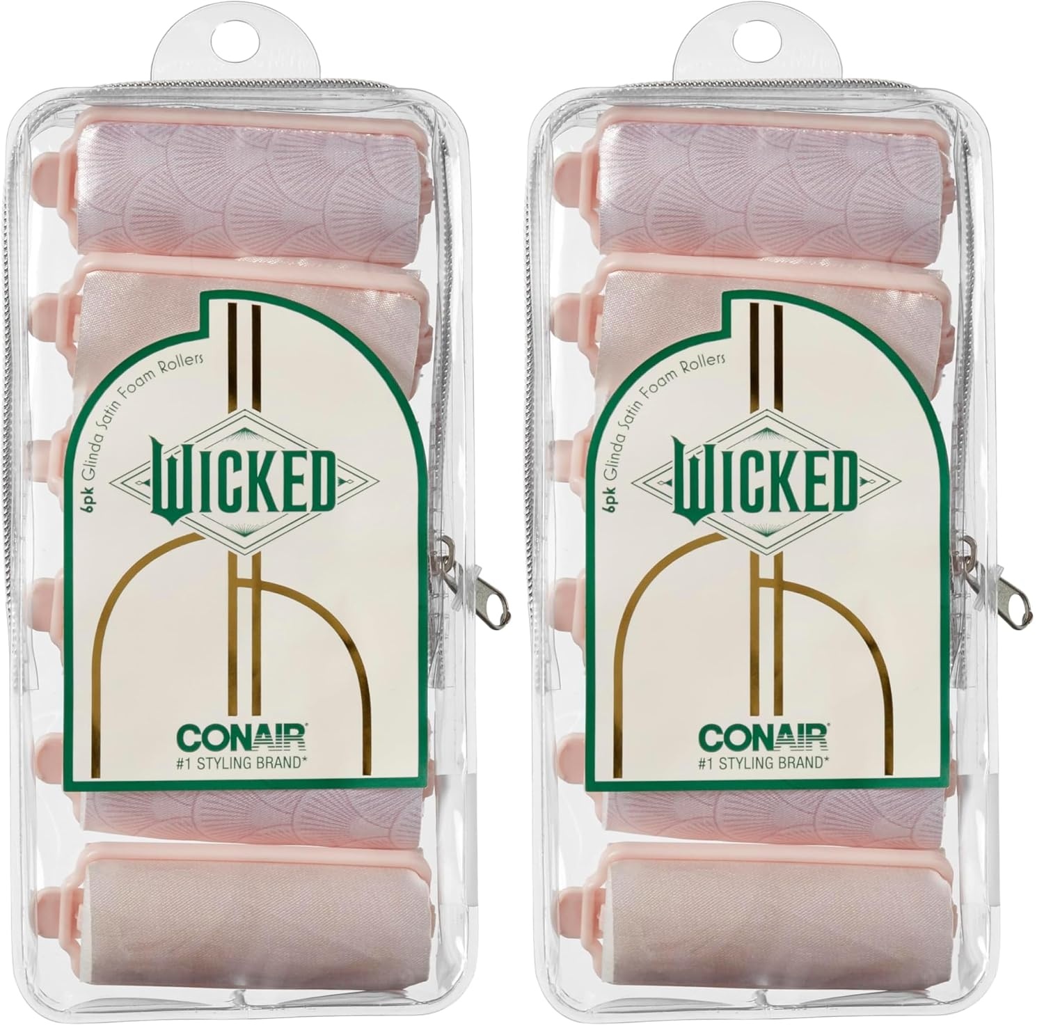 image:imageWicked Elphaba 6PK Satin Rollers hair rollers foam rollers heatless hair curlers Scunci by ConairElphaba Black