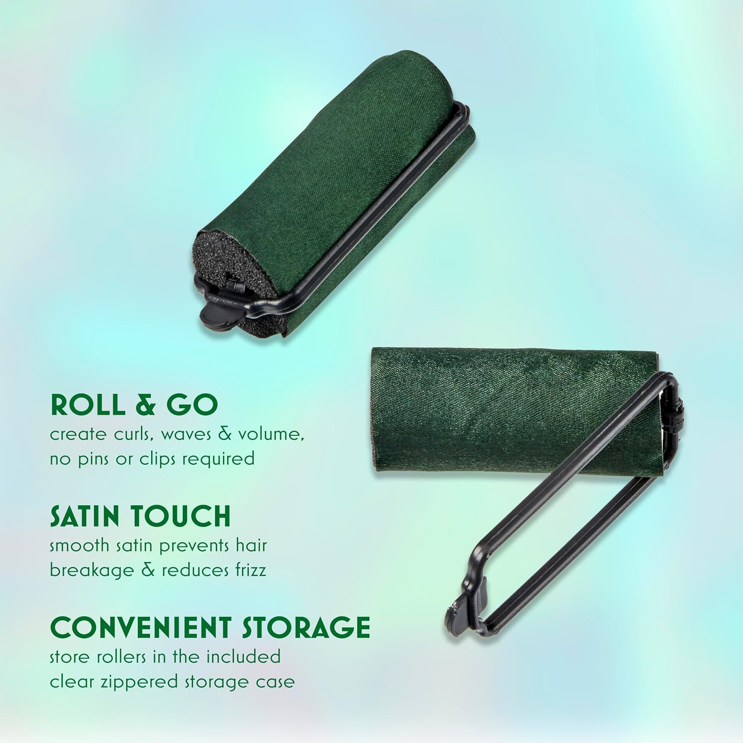 image:imageWicked Elphaba 6PK Satin Rollers hair rollers foam rollers heatless hair curlers Scunci by ConairGlinda Pink