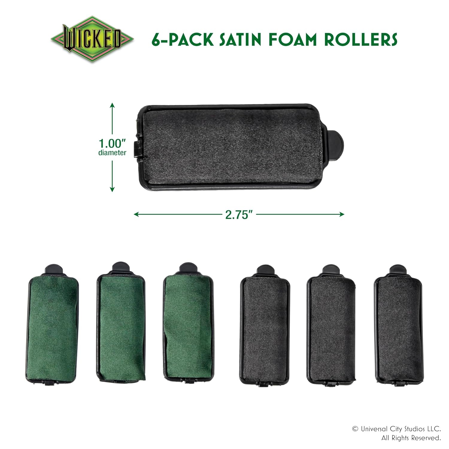 image:imageWicked Elphaba 6PK Satin Rollers hair rollers foam rollers heatless hair curlers Scunci by ConairGlinda Pink