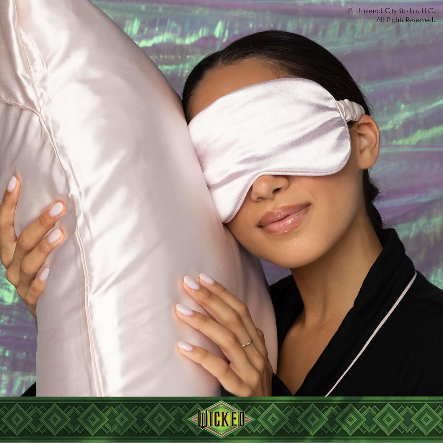 image:imageWicked Glinda Satin Sleep Set 1 Pillow Case amp 1 Sleep Mask Gifts for her self Care Scunci by ConairGlinda Pink