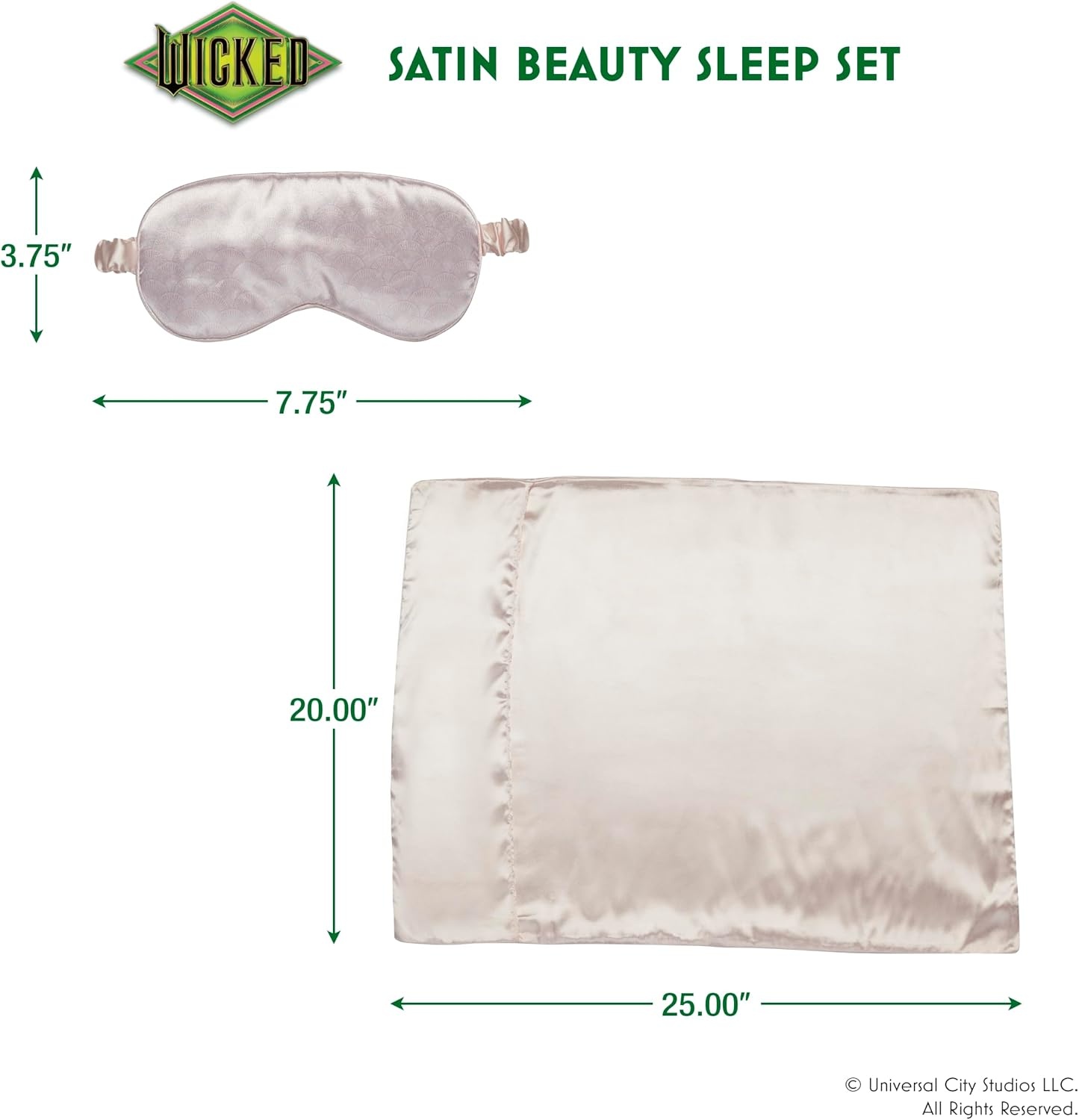 image:imageWicked Glinda Satin Sleep Set 1 Pillow Case amp 1 Sleep Mask Gifts for her self Care Scunci by ConairGlinda Pink