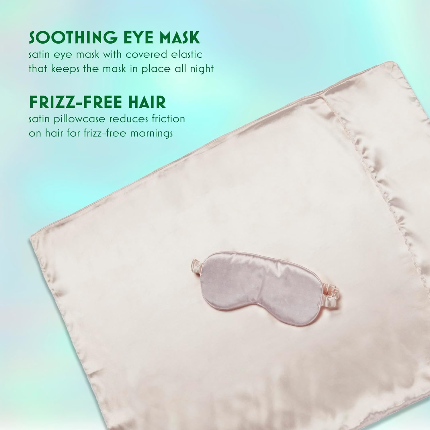 image:imageWicked Glinda Satin Sleep Set 1 Pillow Case amp 1 Sleep Mask Gifts for her self Care Scunci by ConairGlinda Pink