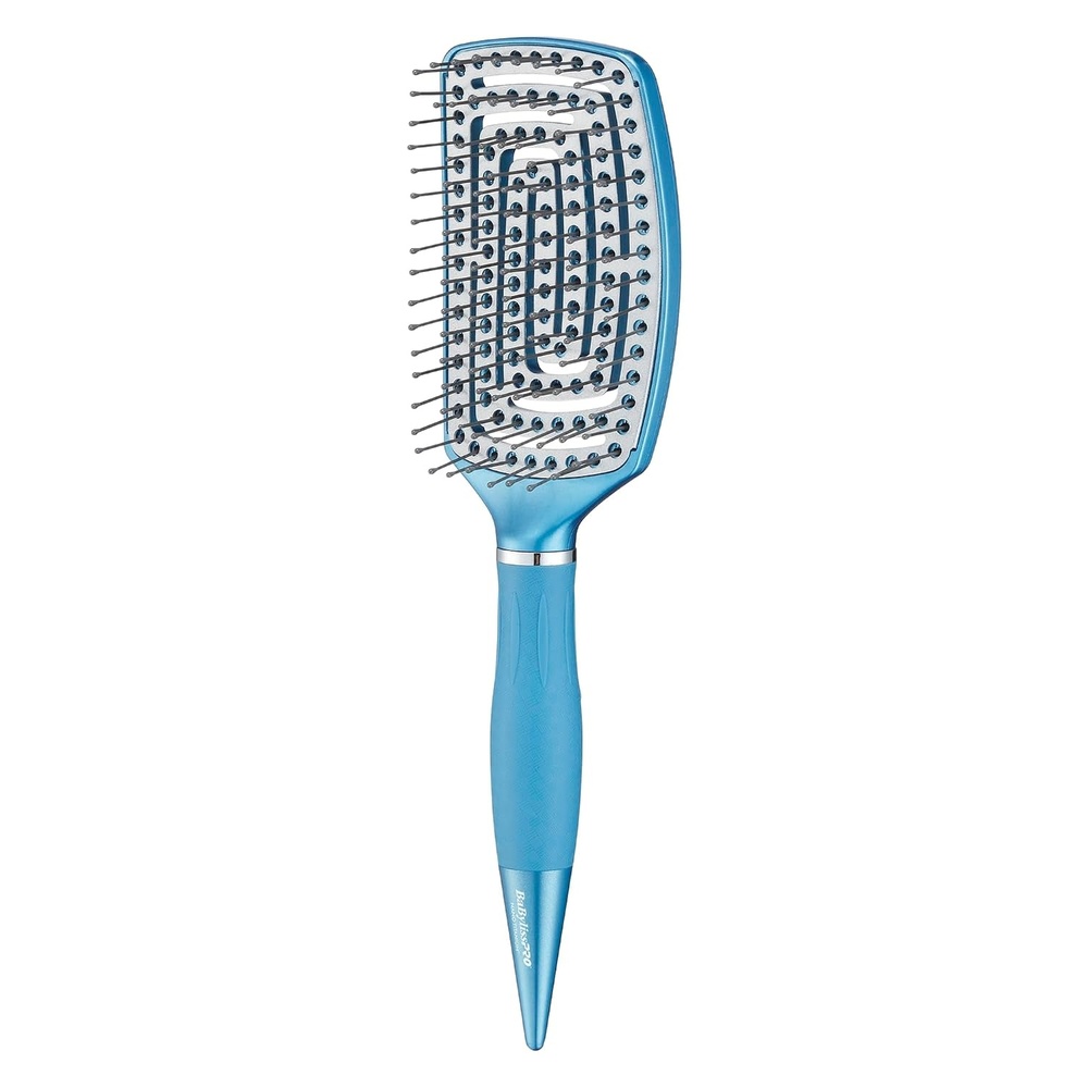 image:imageBaBylissPRO Nano Titanium Curved Boar amp Nylon Paddle Brush Fast BlowDry Styling Brush for Smooth Shiny Hair Ideal for All Hair TypesVented