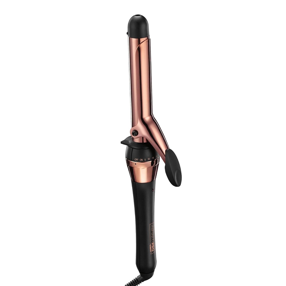 image:imageCONAIR INFINITIPRO Rose Gold Titanium 1Inch Curling Iron 1inch barrel produces classic curls for use on short medium and long hairBlack