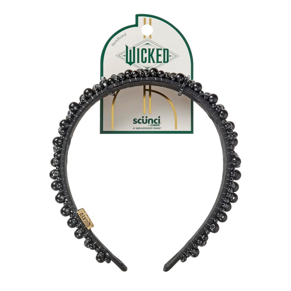 image:imageCONAIR Scunci Pearl Headband ideal for all occasions fashionable and trendy nonslip head band hair accessories for women holiday headwear stocking stuffers gifts for her IvoryElphaba Black