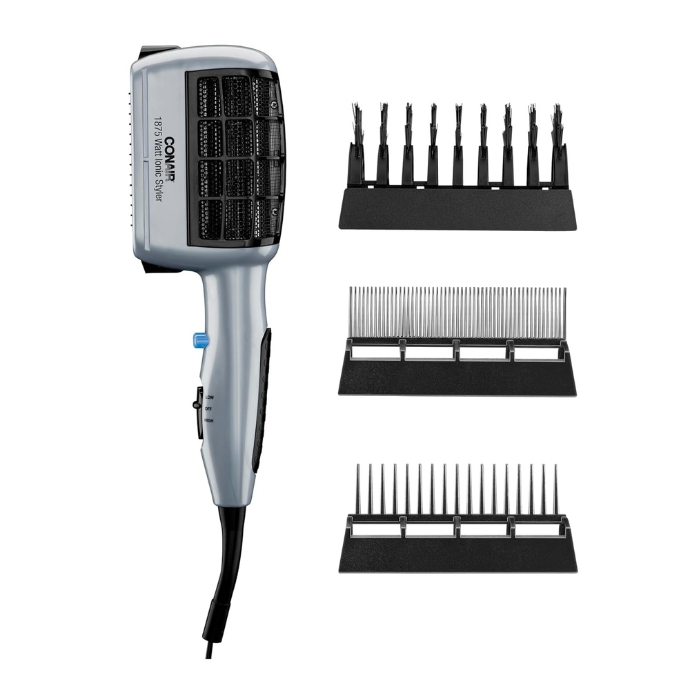 image:imageConair 3in1 Styling Hair Dryer 1875W Blow Dryer with 3 Styling Attachments to Detangle Straighten and Volumize Ionic Technology Dual Voltage1875 Watts Ionic Technology