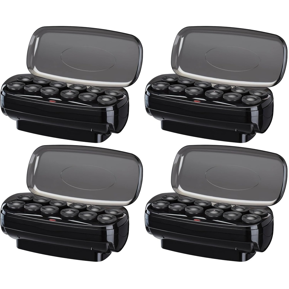 image:imageConair Ceramic 1 12inch Hot Rollers Super Clips Included Create Big Bouncy CurlsBlack  Amazon Exclusive