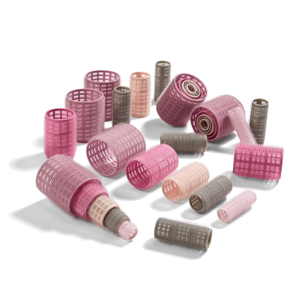 image:imageConair Heatless Hair Curlers SelfGrip Hair Rollers for Women Provide Lift amp Volume Assorted Sizes amp Colors 31 Count with Reusable Zippered BagMulticolor