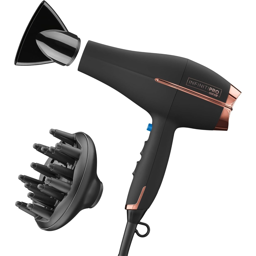 image:imageConair InfinitiPRO AC Motor Pro Hair Dryer Professional ionic ceramic blow dryer for faster frizzfree drying on all hair types Black Model 650XBlack