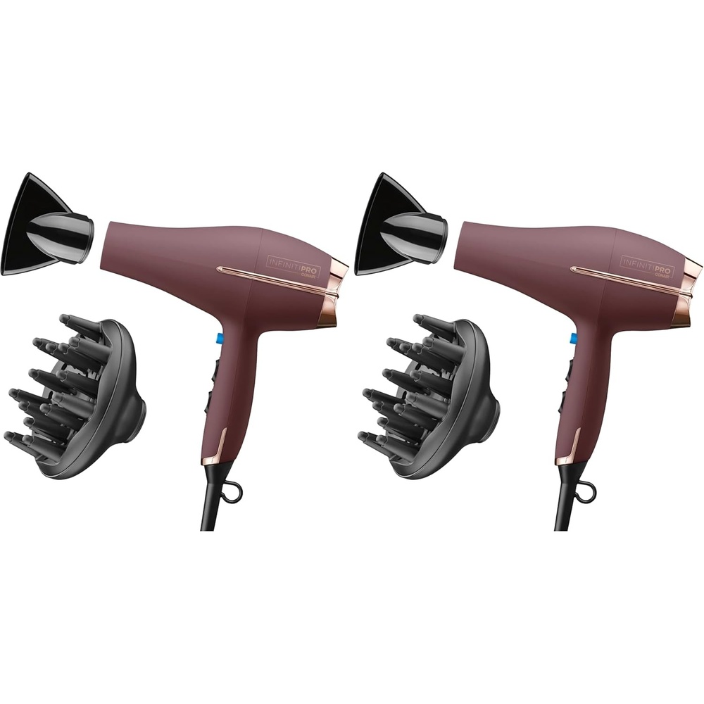 image:imageConair InfinitiPRO AC Motor Pro Hair Dryer Professional ionic ceramic blow dryer for faster frizzfree drying on all hair types Black Model 650XPlum Amazon Exclusive