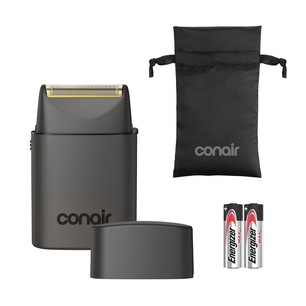 image:imageConair Men Foil Shaver for Face Mens Facial Hair Groomer Hypoallergenic and Cordless Portable Battery Powered for Travel