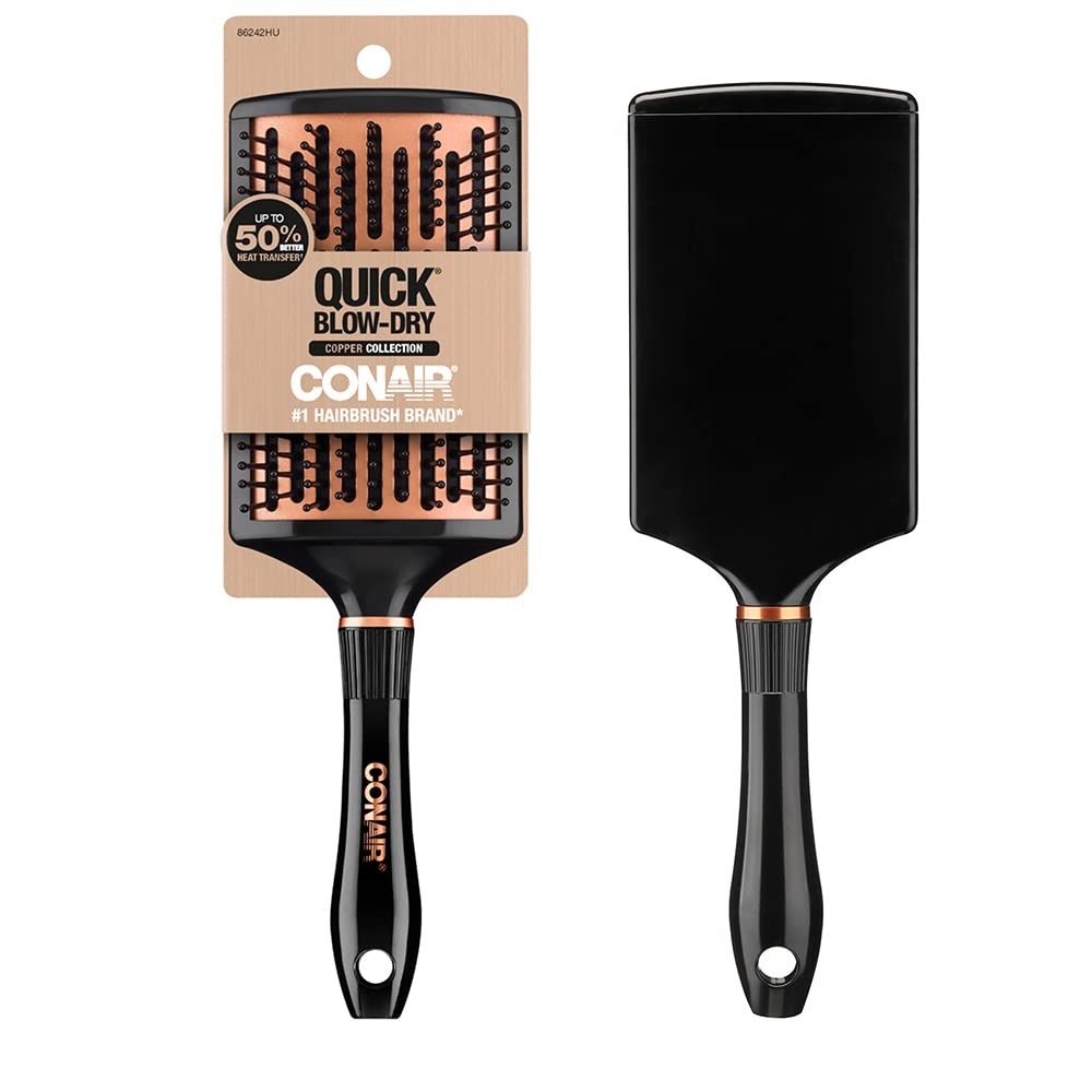 image:imageConair Quick Blow Dry Copper Collection Paddle Brush Dryer