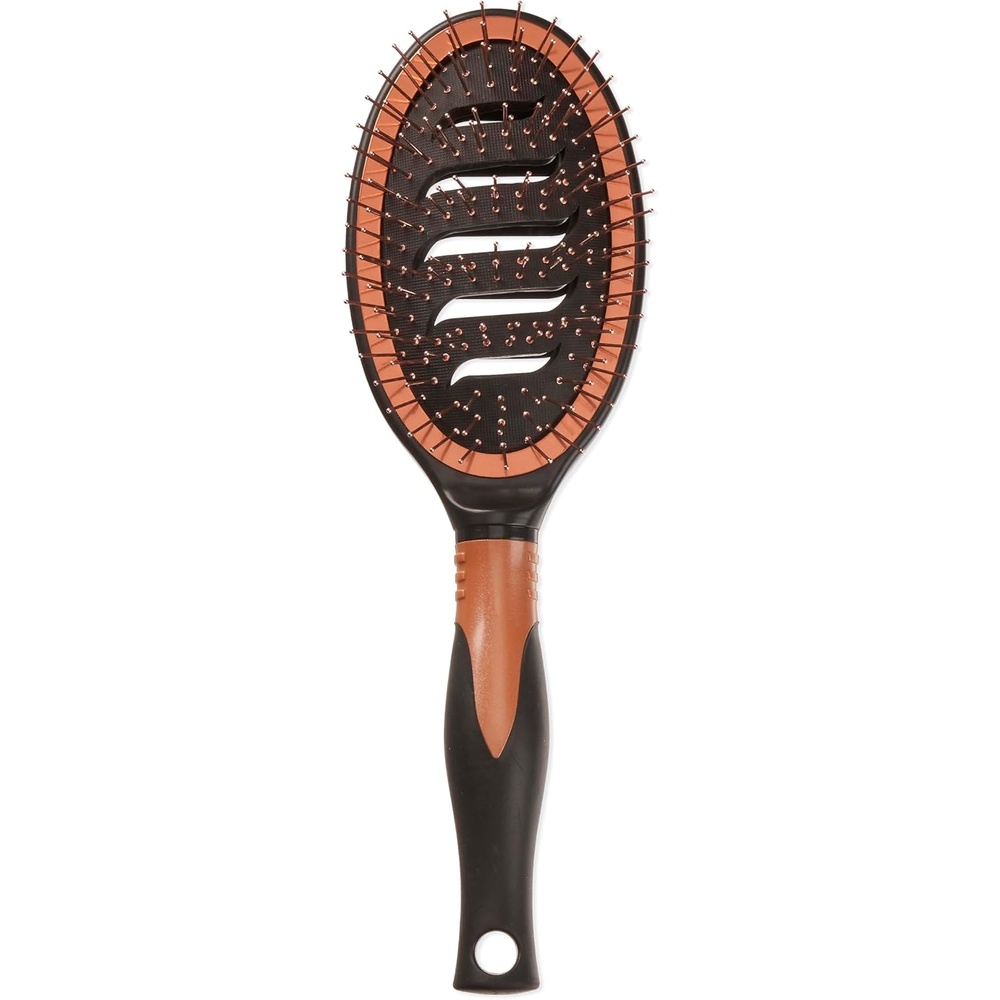 image:imageConair Quick BlowDry Pro Vented Copper Pin Cushion Brush StaticReducing Blow Dry Brush with CopperCoated Metal Pins Flexible Vented Cushion Hairbrush for Smoothing All Hair Types