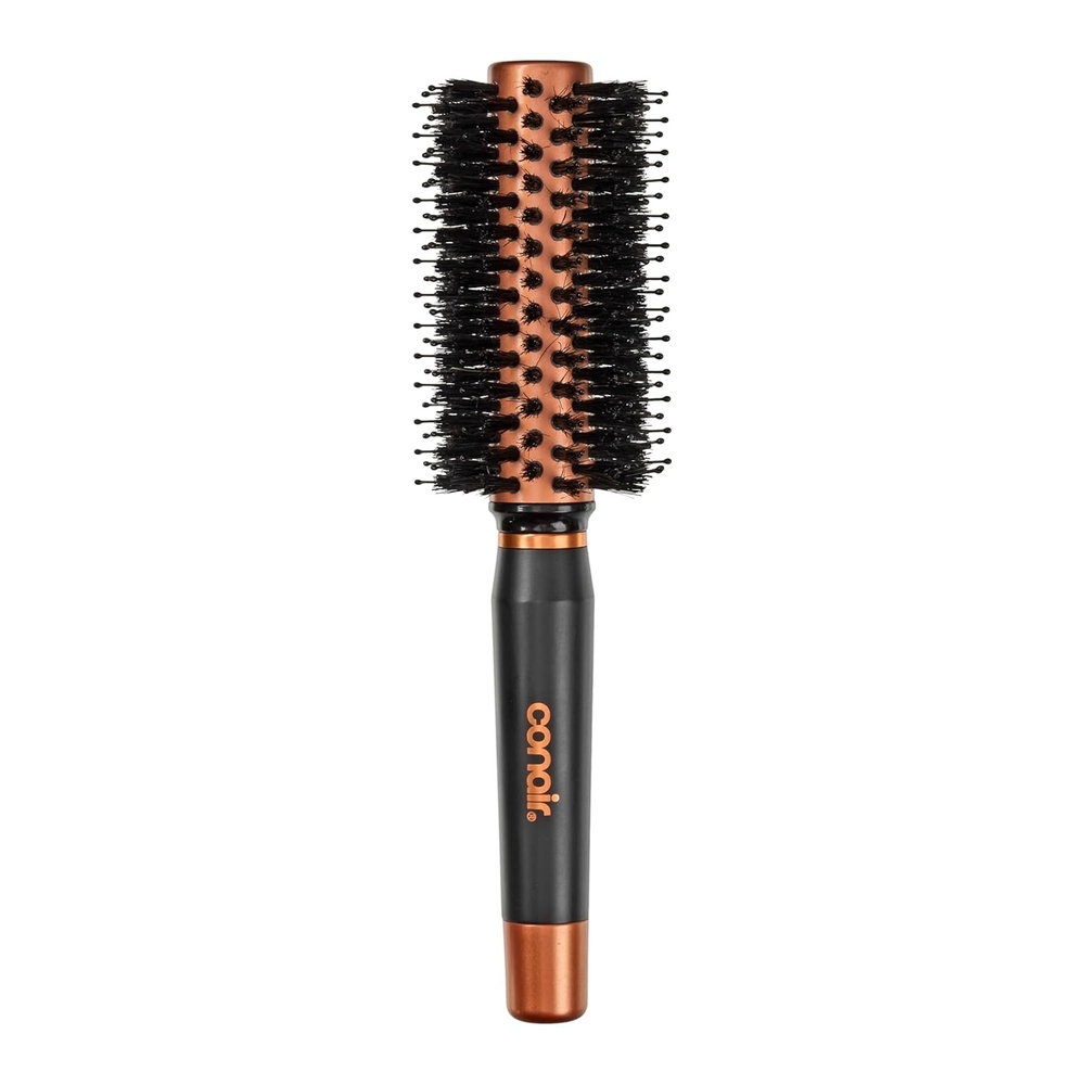 image:imageConair Quick Dry Copper Round Hair Brush for Blow Drying Blow Out Styler Hairbrush for Voluminous Looks Nylon amp Boar Bristles Help Dry amp Style Hair Fast Without Snagging or Pulling Handle May Vary