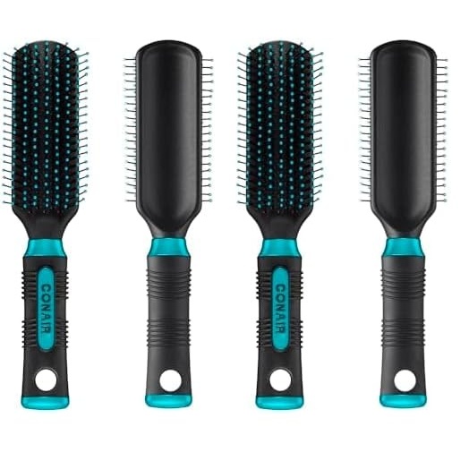 image:imageConair Salon Results Detangling Hairbrush Set 3Pack Brushes for Men and Women All Hair Types and Lengths with Nylon BristlesVaries