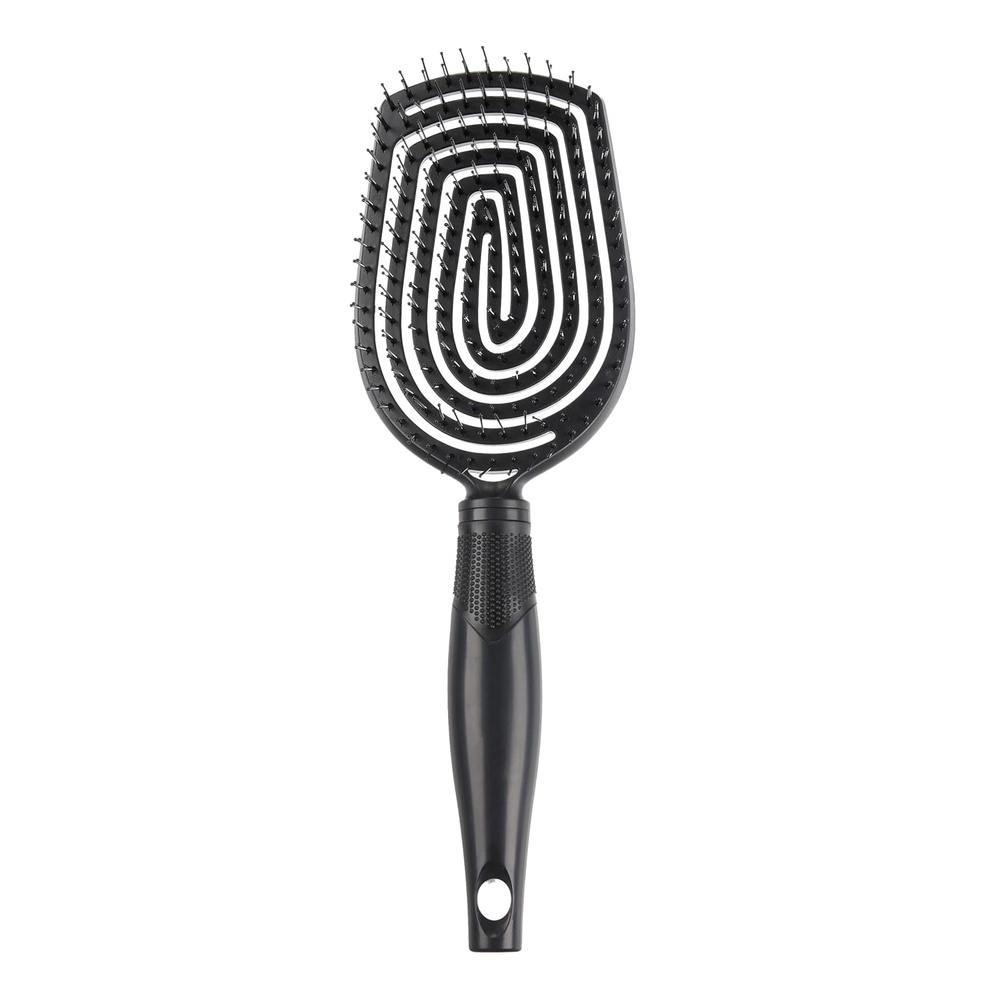 image:imageConair Scalp Care Detangling hairbrush 2pk Fullsize Travel Hair Brush Scalp Massager hairbrushes for women amp men detangler for all lengths and types can use wet or dry Grey LuxeBlack Onyx