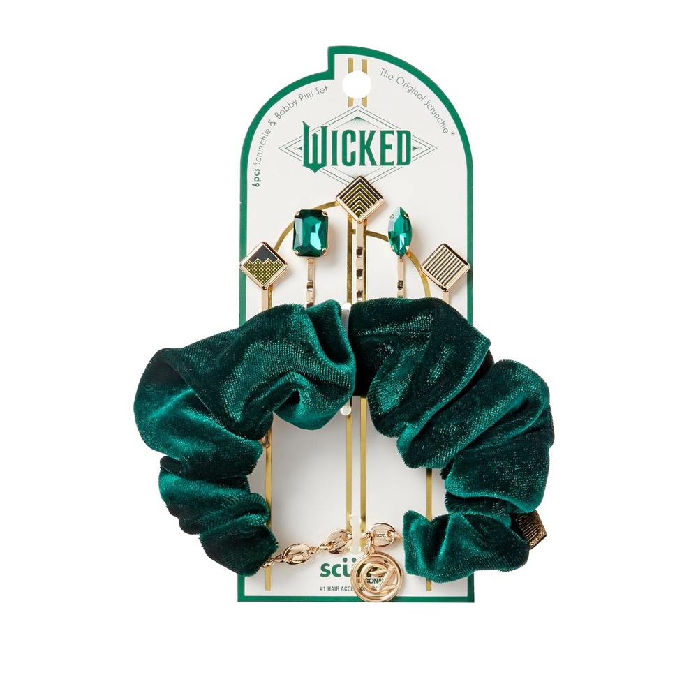 image:imageConair Scunci Wicked Gemstone Salon Clips  6PK  Hair Clips for Women  Gift Box  All Hair Types  Limited EditionEmerald City  Green