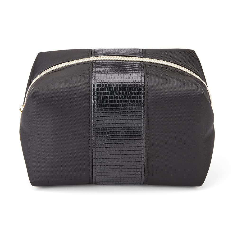 image:imageConair Small Makeup Bag Cosmetic Bag for Everyday TouchUps or Jewelery Perfect Size for Purse or CarryOn Small Organizer Shape in Black with Snake Print