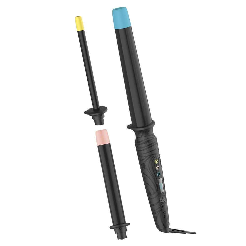 image:imageConair The Curl Collective 3in1 Ceramic Curling Wand 3 Interchangeable Barrels Designed to Create a Specific Curl Pattern 12 Super Slim 1 and 1 14 to 1 Tapered1 inch