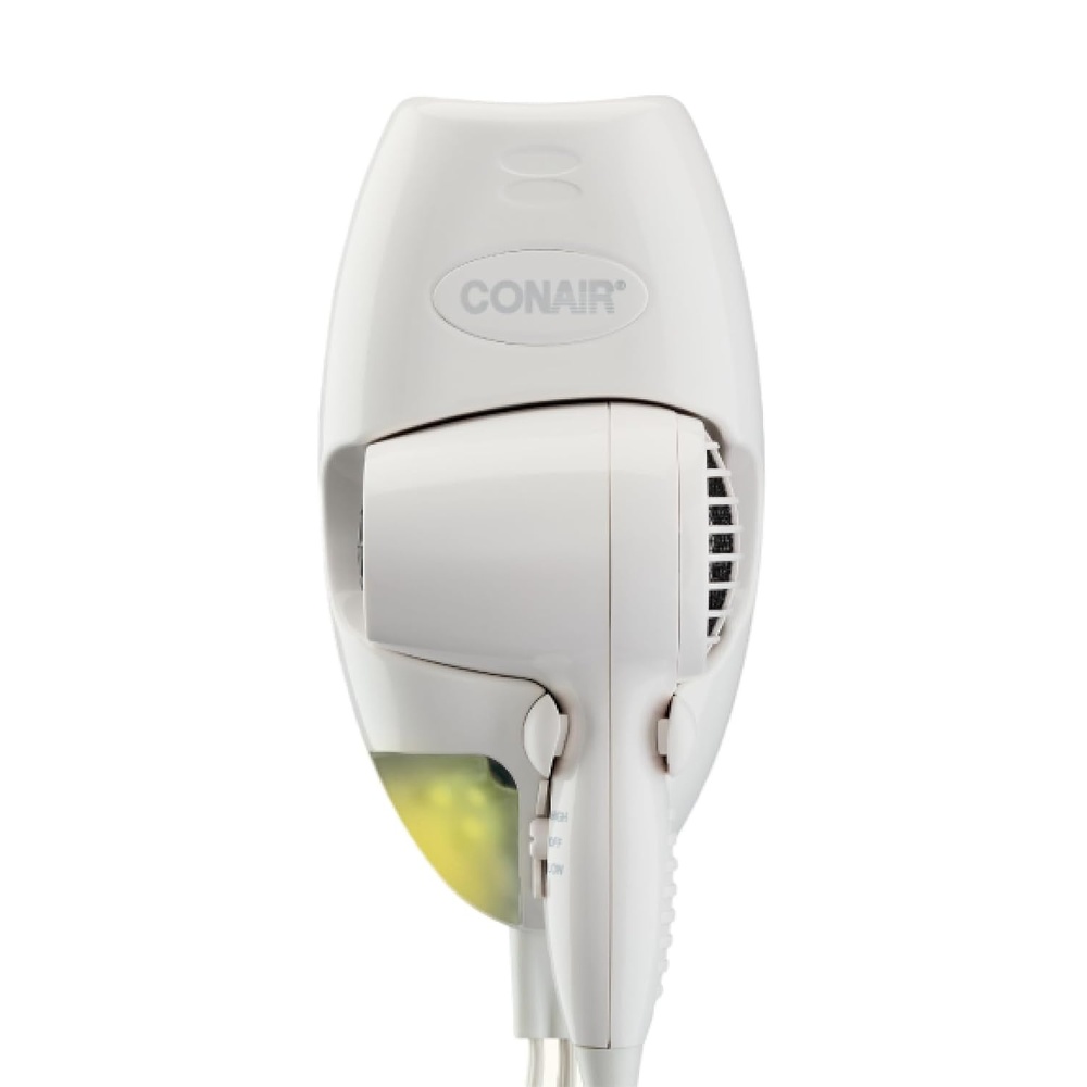image:imageConair Wall Mount Hair Dryer SpaceSaving Wall Mount Design with LED Night Light 1600W for Fine Medium and Thick Hair White 134NR1 Count Pack of 1