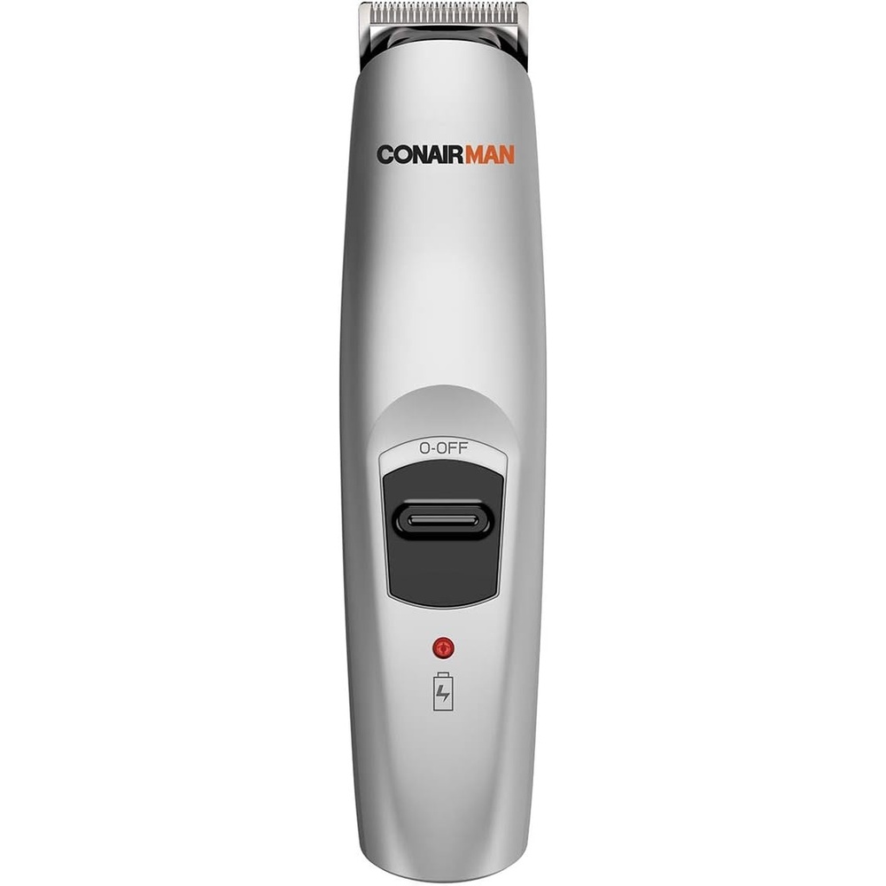 image:imageConairMAN AllinOne Beard Trimmer for Men for Face Nose and Ear Hair Trimmer 12 piece Mens Grooming Kit CordlessRechargeableSilver