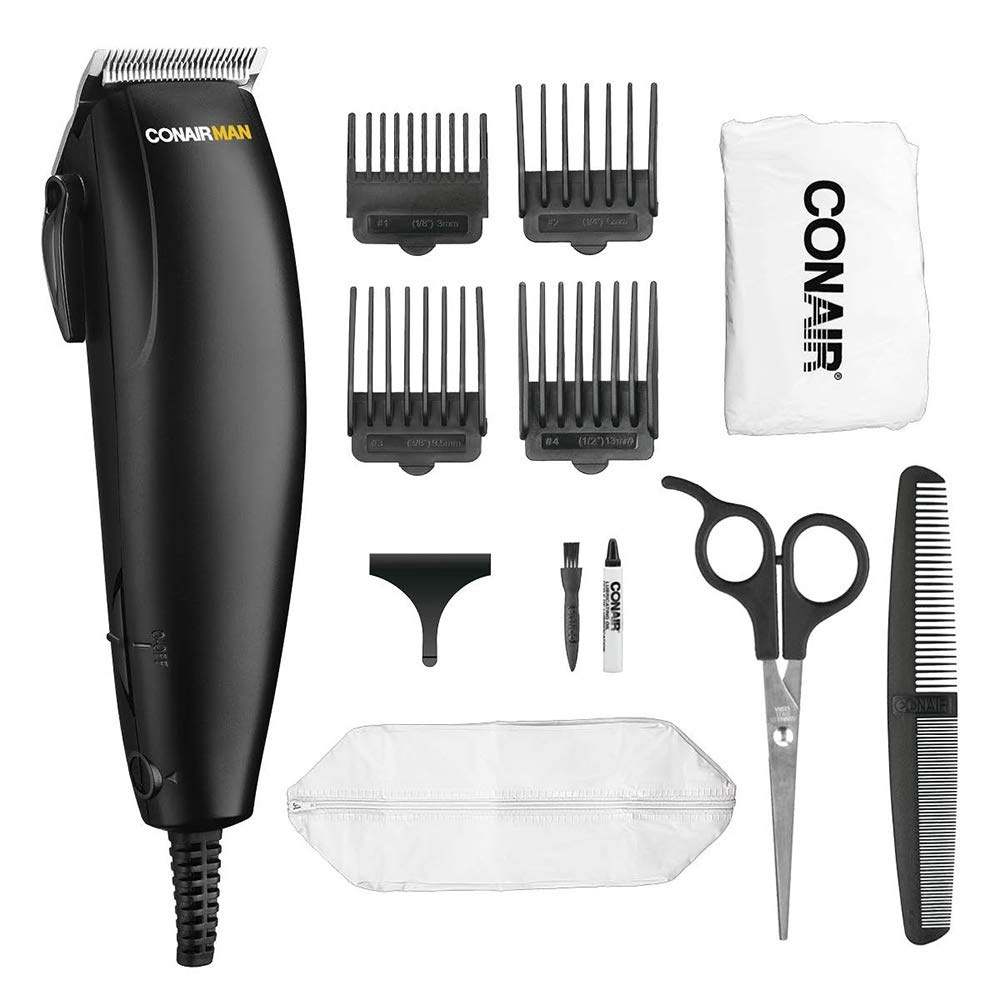 image:imageConairMAN Dual Voltage Hair Clippers for Men 12piece Hair Clipper Great for Travel12Piece Set