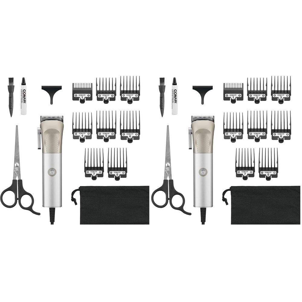 image:imageConairMAN Hair Clippers for Men 13Piece Home Hair Cutting Kit with High Performance Professional MetalCraft Clipper13piece Pack of 2