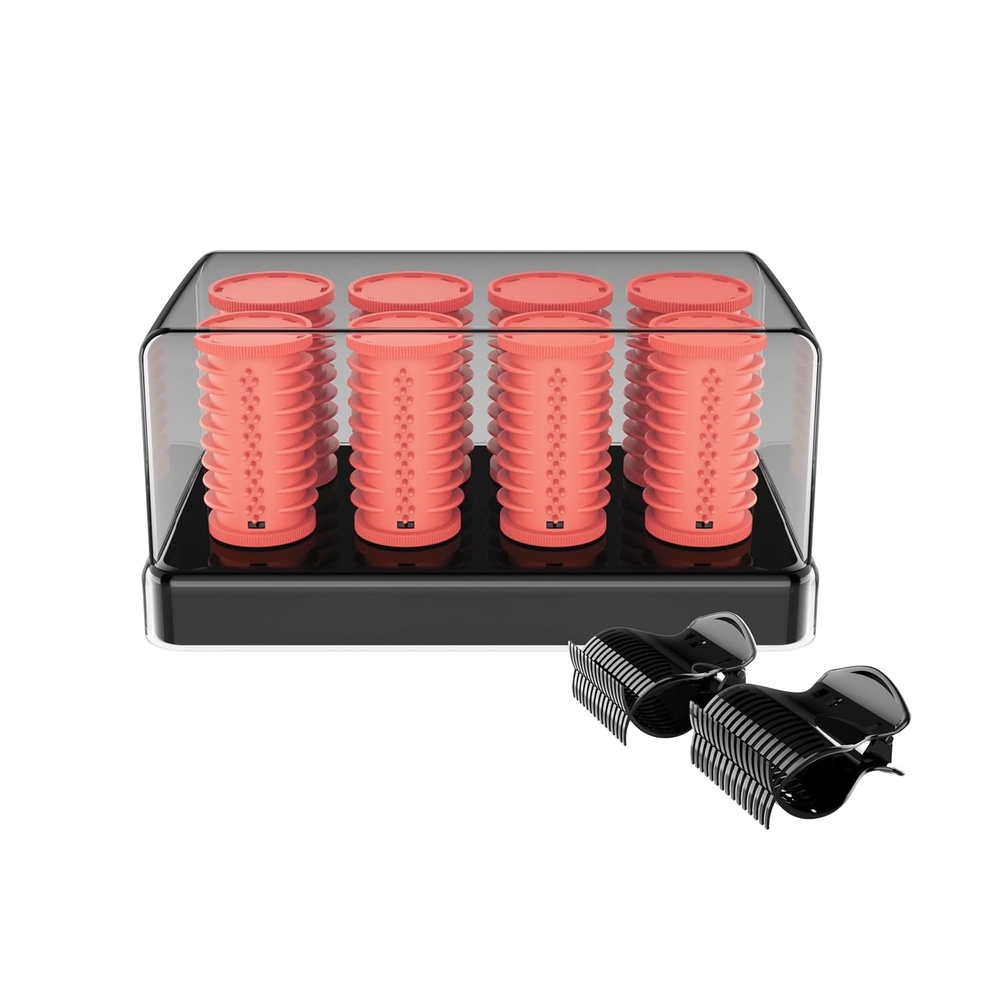 image:imageINFINITI PRO CONAIR ColorChanging Hot Rollers for Women 8 Assorted Hair Curlers with Clips Included 6Minute HeatUp 1 12Inch and 1 14Inch Rollers For Long Medium and All Hair Pink1 Count Pack of 1