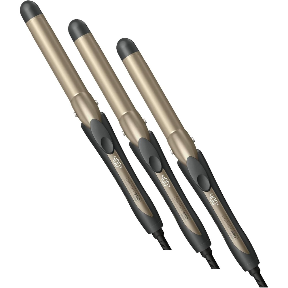image:imageINFINITI PRO CONAIR Tourmaline Ceramic 1Inch Curling Iron Clamp Curling Iron 1Inch Barrel Produces Classic Curls Hair Curler for Use on Short Medium and Long Hair ChampagneGray Tourmaline Ceramic for Classic Curls on Short Medium and Long Hair ChampagneGray CD10001 Inch Barrel Pack of 3