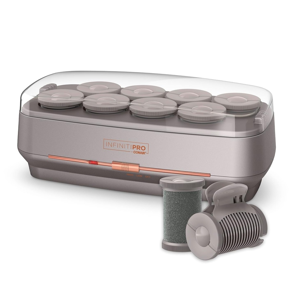 image:imageINFINITIPRO BY CONAIR Ceramic Flocked Hot Rollers for Long Medium and All Hair Hair Curler Hair Roller Clips Included 2 inch Rollers
