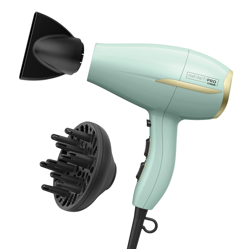 image:imageINFINITIPRO by CONAIR Heat Protect Hair Dryer with Diffuser  Blow Dryer with Advanced Heat Protection Helps Minimize Overdried Hair1 Count Pack of 1