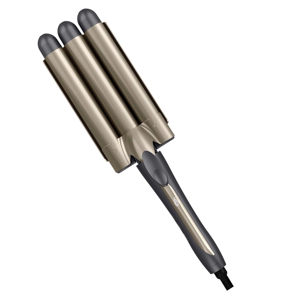 image:imageInfiniti PRO CONAIR Triple Barrel Waver Curling Iron 3Barrel Hair Waver to Create LongLasting Beachy Waves for use on Medium to Long Hair Dual Voltage Gray1inch