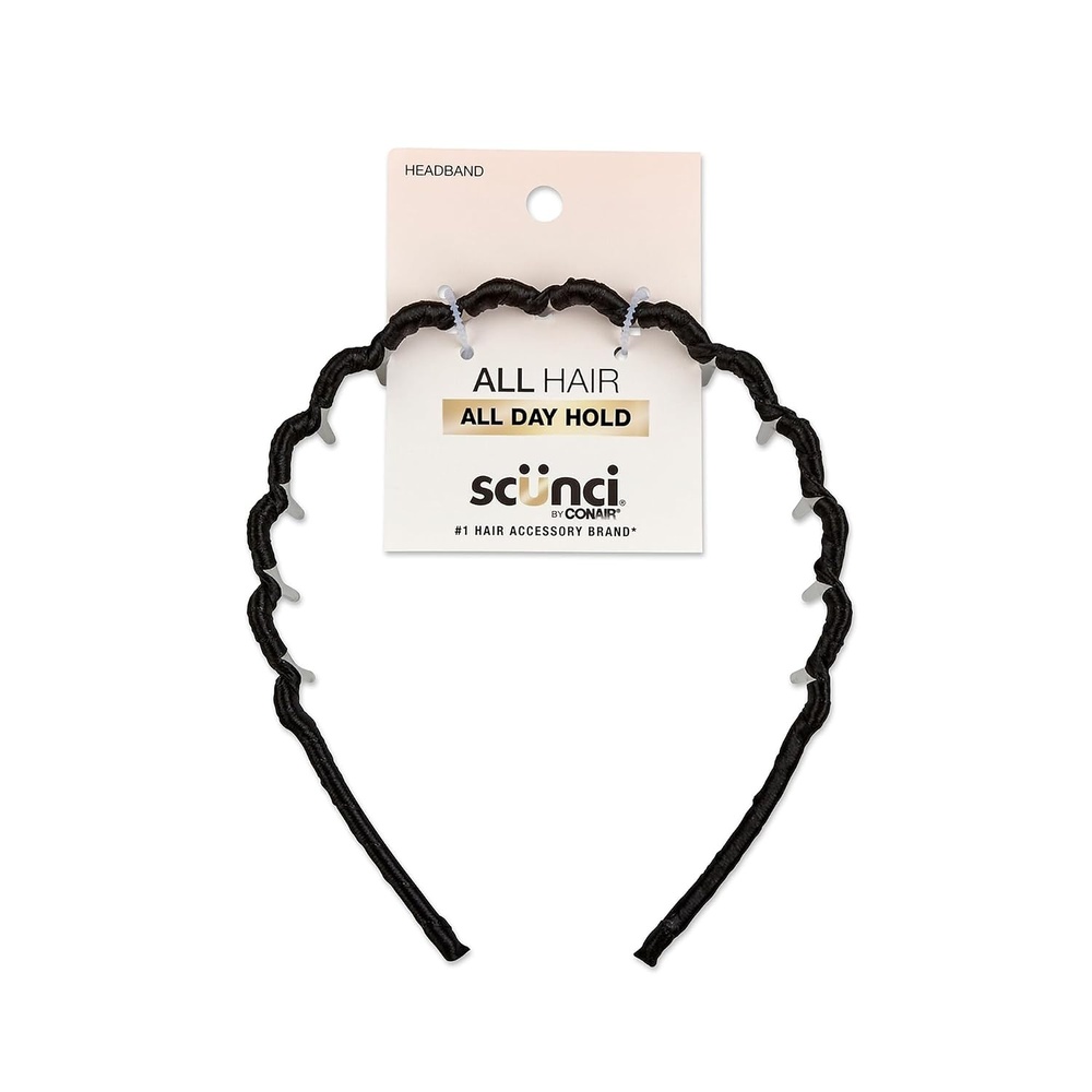 image:imageScnci Effortless Beauty NoSlip Zig Zag Headband  Fabriccovered widetooth comb headband offers comfortable headachefree grip Classic Black 3806406A02413