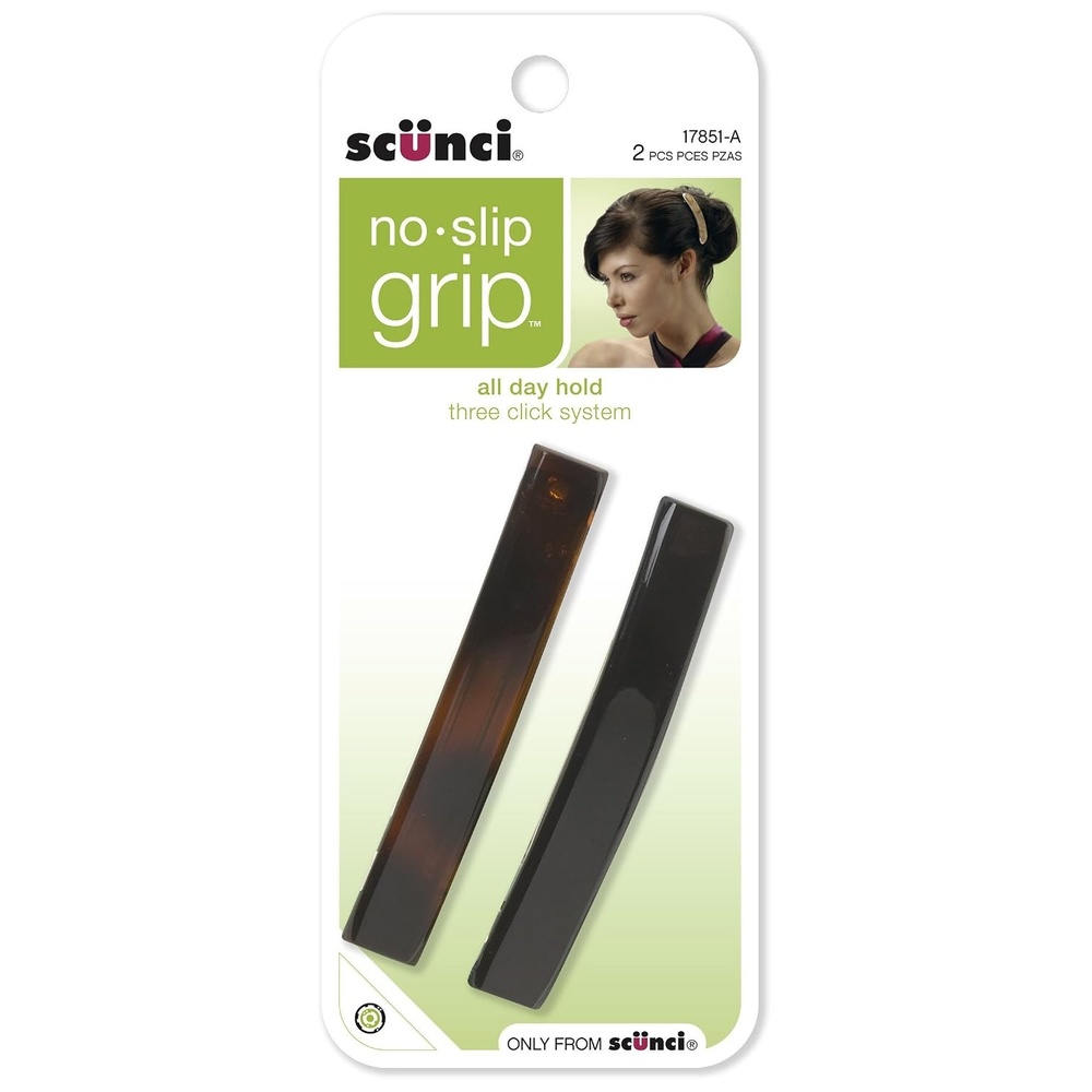 image:imageScunci Noslip Grip Auto Clasp Barrettes 2 Count Colors May Vary2 Count Pack of 1