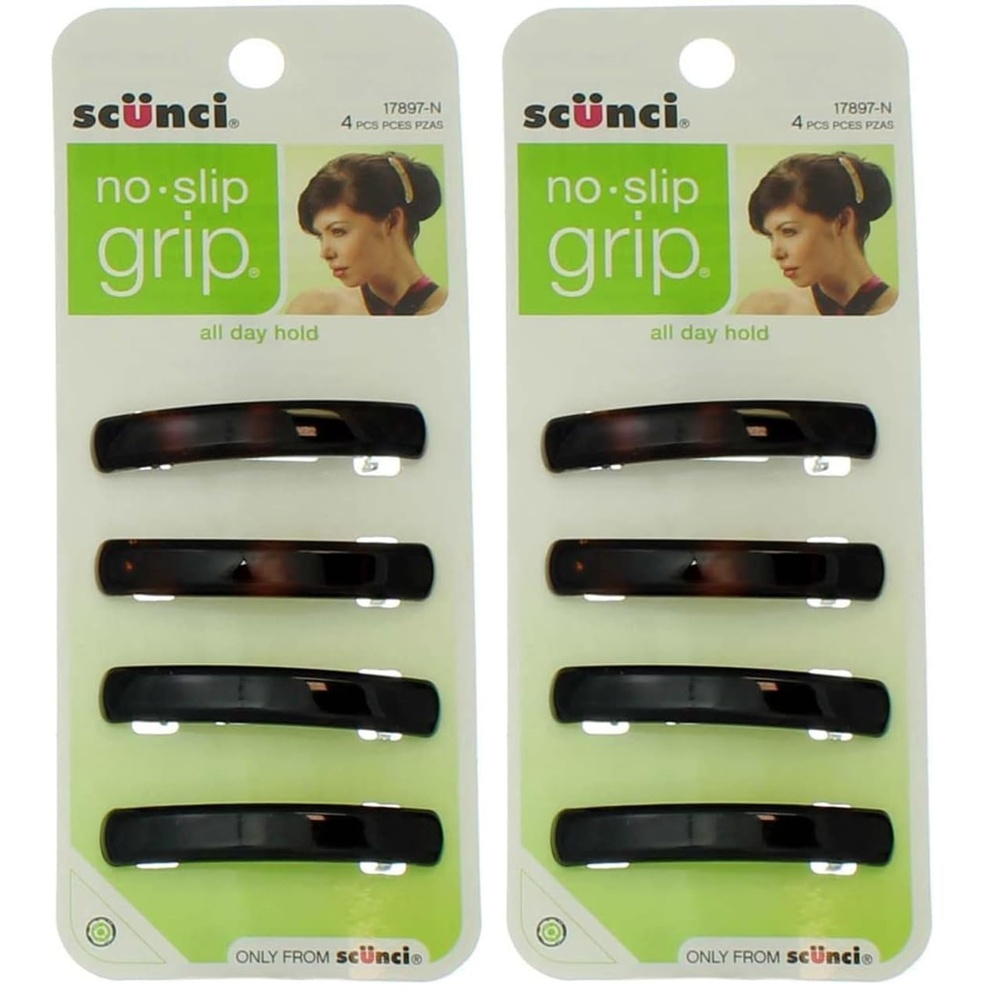 image:imageScunci Noslip Grip Auto Clasp Barrettes 2 Count Colors May Vary4 Count Pack of 2