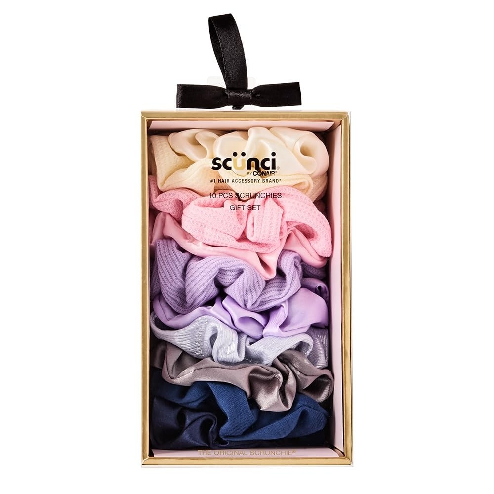 image:imageScunci by Conair 10pk Scrunchie Box hair ties teen girl gifts trendy stuff hair elastics hair accessories for girls and women Valentine gift for her Assorted ColorsAssorted 1