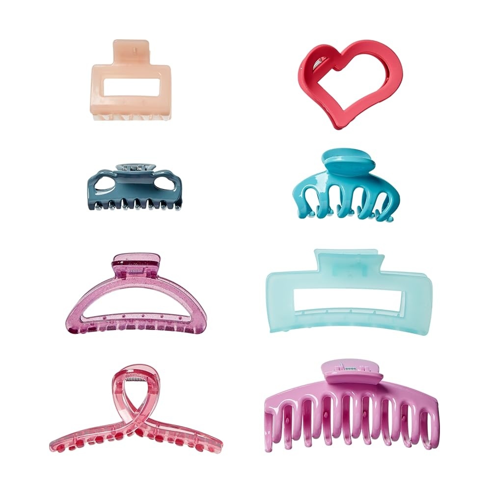 image:imageScunci by Conair 8 piece claw clips set claw clips for thick hair hair accessories for women Pastel ColorsPastel