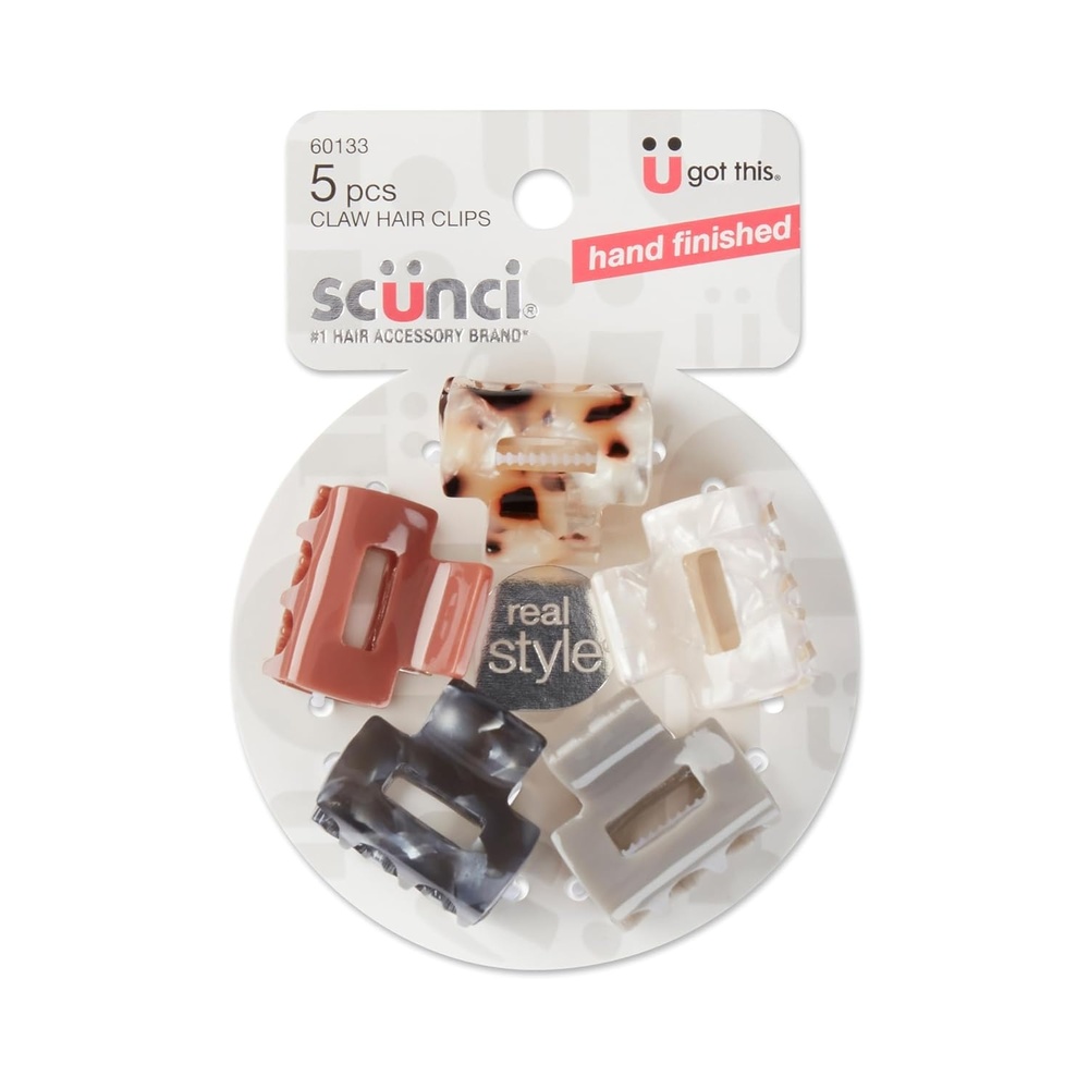 image:imageScunci by Conair Hair Claw Clips hair accessories for women small claw clips 125 inch Assorted Neutral Colors 5 CountAssorted Neutral Colors