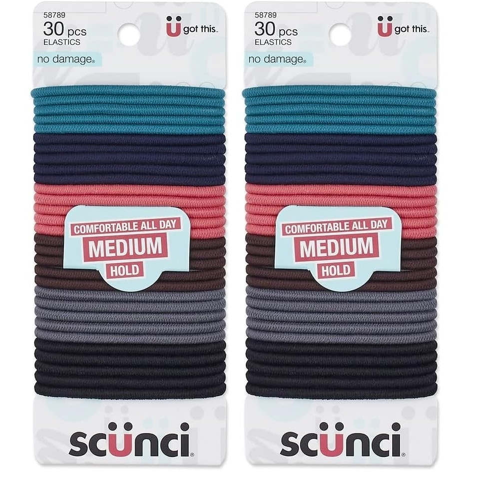 image:imageScunci by Conair Hair Ties Clear Elastics Hair Accessories for Women Black Clear amp Multicolor 2000 Count