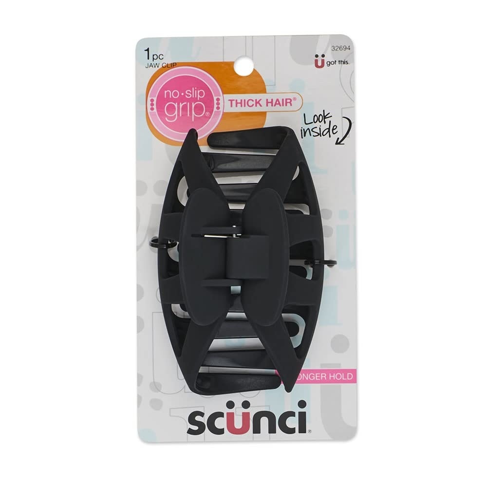 image:imageScunci by Conair NoSlip Grip Thick Hair Large Hair Claw Clip 425 Large Jaw Clip Black Packaging may vary 1 count