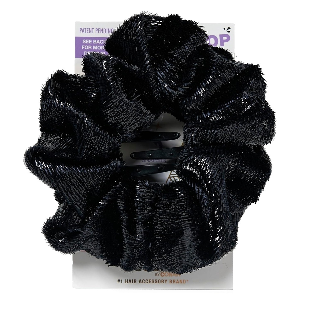 image:imageScunci by Conair Pop Clip Barrette hair accessories for women claw clips for thick hair claw clip Gifts for women teen girl gifts 1 CountTinsel Black