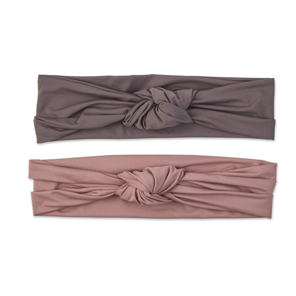 image:imageScunci by Conair Soft Knot Headwraps in Neutral Mauve and Dark Grey 2 Count
