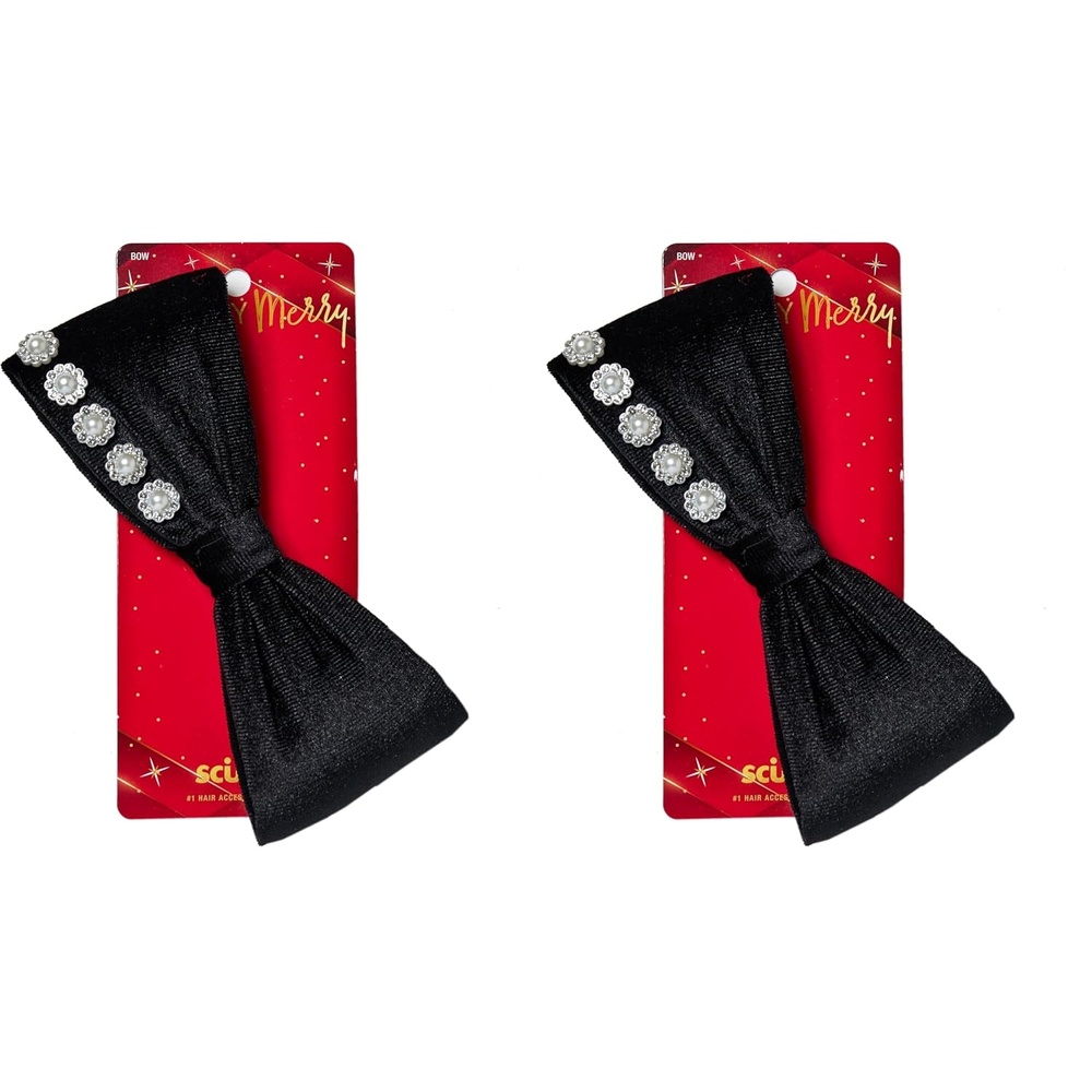 image:imageScunci by Conair Stud Bow Barrette hair bows holiday gifts for girls hair accessories for women stocking stuffers black bowNoche estrellada