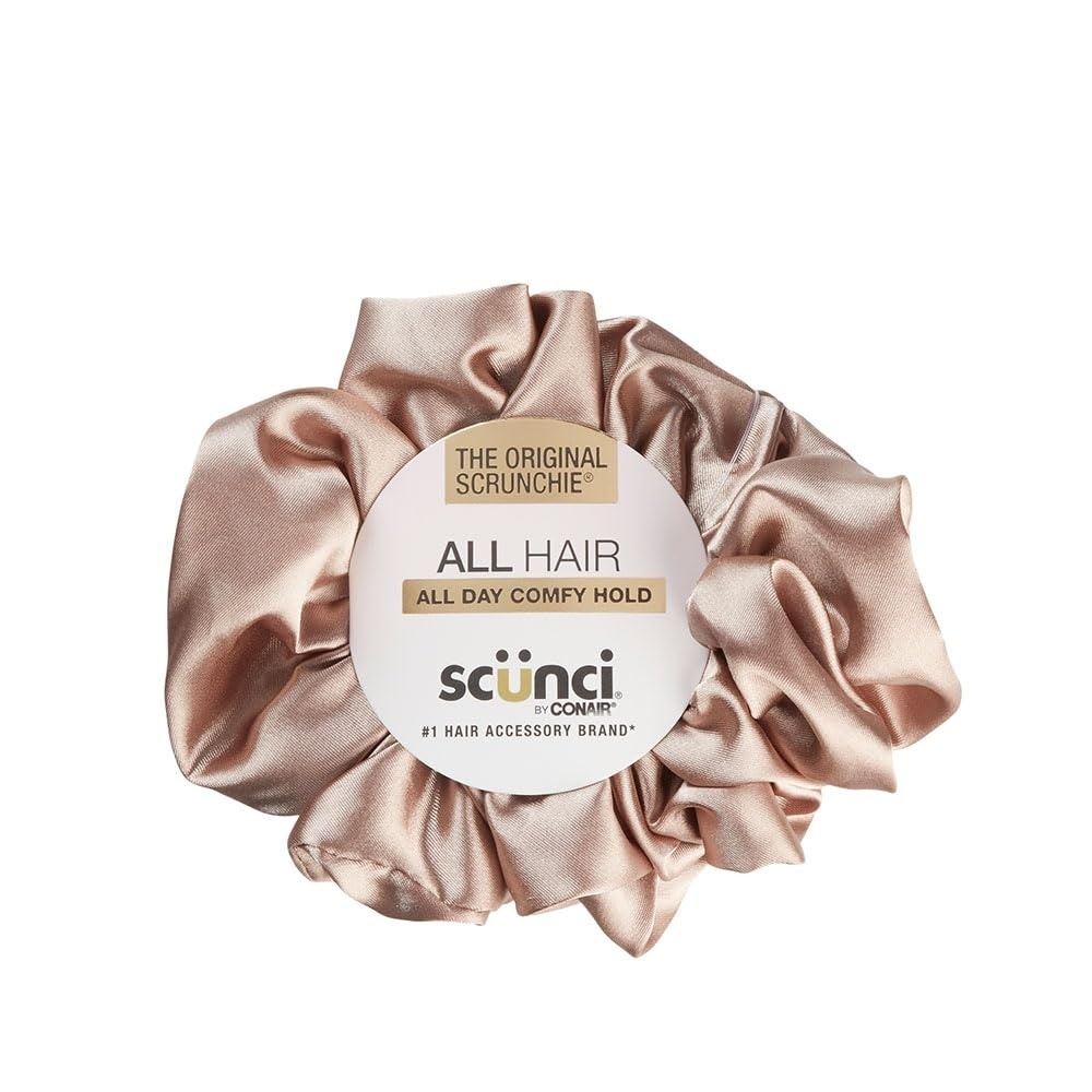 image:imageScunci by Conair The Original Satin Scrunchie hair accessories hair accessories for women hair ties valentines gifts for her oversized scrunchies Cherry RedChampagne